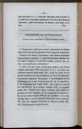 Composition de mathématique.