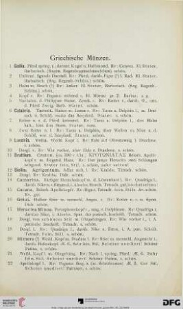 Griechische Münzen (Nr. 1-175)