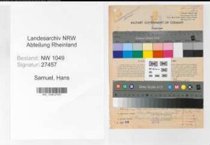 Entnazifizierung Hans Samuel , geb. 06.05.1900 (Bahnbeamter)