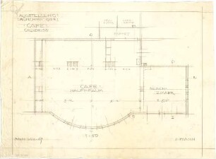 Pfann, Paul; München - Theresienhöhe; Ausstellung München 1908 - Cafe (Grundriss)