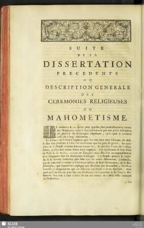Suite De La Dissertation Precedente Ou Description Generale Des Ceremonies Religieuses Du Mahometisme