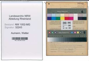 Entnazifizierung Walter Aumann , geb. 27.08.1913 (Koch)
