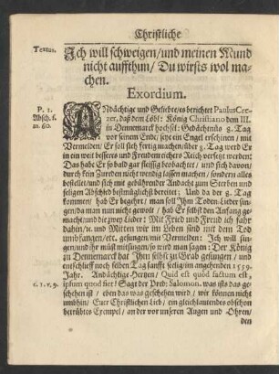 [Textus.] [... im 39. Psalm/ und dessen 11. vers ... ]
