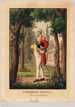 Bildnis König Friedrich August I. (des Gerechten) im Schlosspark von Pillnitz bei Dresden