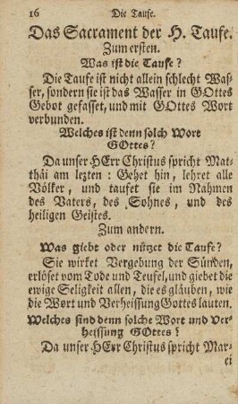 Das Sacrament der H. Taufe