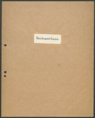 Schriftproben und Bestellungen des Schrifttyps "Reichsamt-Kursiv" und "Augustea"
