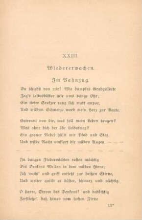 XXIII. Wiedererwachen. Im Bahnzug