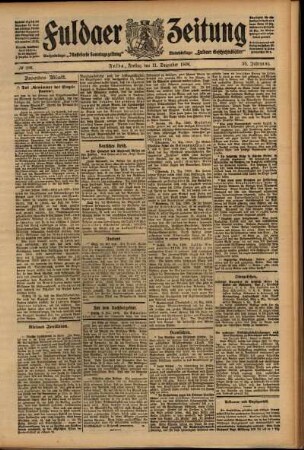 Zweite Ausgabe vom Freitag, den 11. Dezember 1908.