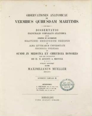 Observationes anatomicae de vermibus quibusdam maritimis