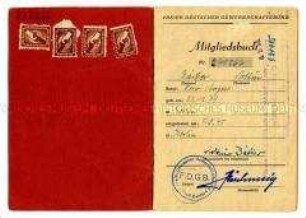 Mitgliedsbuch FDGB von Arthur Bäcker