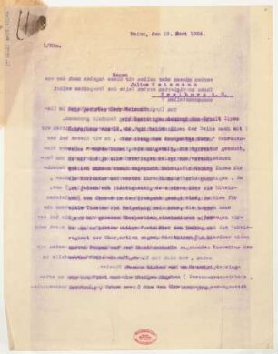 Brief an Julius Weismann : 18.06.1924