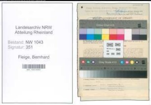 Entnazifizierung Bernhard Fleige , geb. 07.05.1906 (Studienrat)