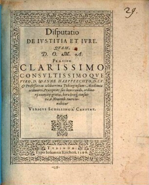 Disp. de iustitia et iure