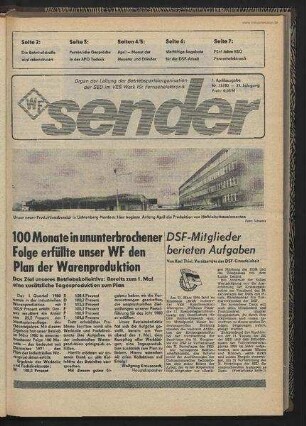 Betriebszeitung 'WF-Sender', Nr.13/1980 (1. Aprilausgabe 1980)
