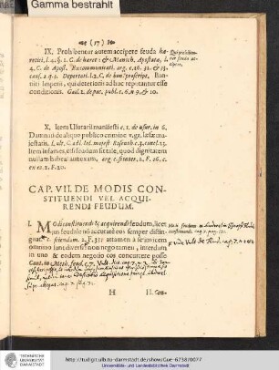 Cap. VII. De Modis Constituendi Vel Acquirendi Feudum.