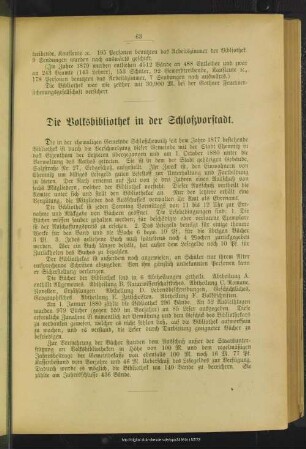 Die Volksbibliothek in der Schloßvorstadt