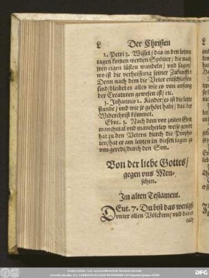 Von der liebe Gottes/ gegen uns Menschen.