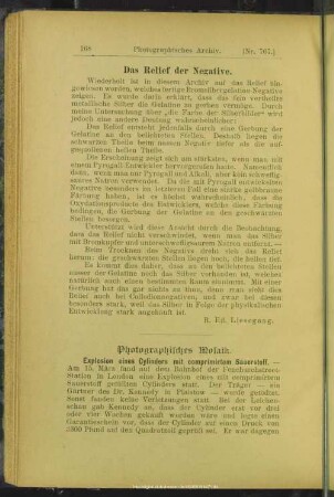 Das Relief der Negative