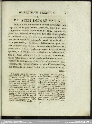 II. De Aeris Indole Varia