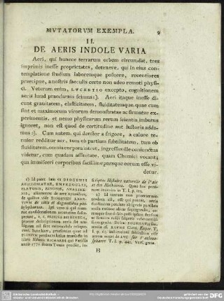 II. De Aeris Indole Varia