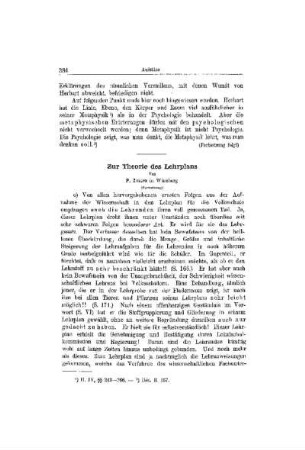 Zur Theorie des Lehrplans: (Fortsetzung)