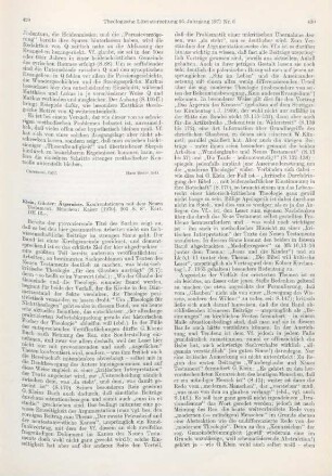 429-431 [Rezension] Klein, Günter, Ärgernisse