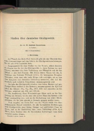 Studien über chemisches Gleichgewicht.