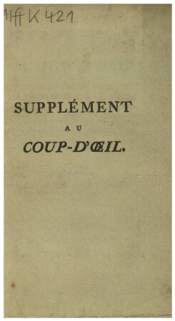 SUPPLEMENT AU COUP-D'OEIL SUR LES RECUEILS: LIEGE. 1788