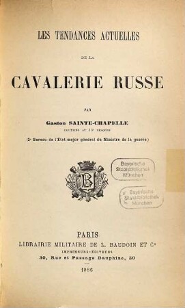 Les tendances actuelles de la cavalerie russe