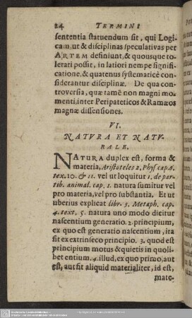 VI. Natura Et Naturale