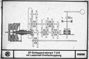 ZF Schleppertriebwerk T-318 mit Lastschalt-Dreifachkupplung