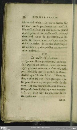 XLII. Le noble & l' anobli