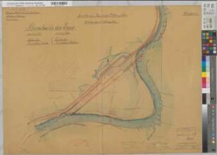 Dortmund-Ems-Kanal Entwurf der Staustufe Bollingerfähr bei Dörpen 1892 1 : 2000 62 x 84 kol. Zeichnung A. Franke, Wasserbauinspektor Voigt, Regierungsbaumeister Wasser- und Schiffahrtsdirektion Münster