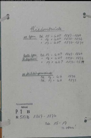 Kirchenbuchduplikat der katholischen Gemeinde Aegidius Wiedenbrück, Kreis Wiedenbrück (GHT 1867-1874), der evangelischen Gemeinde Wiedenbrück, Kreis Wiedenbrück (GHT 1867-1874) und der evangelischen Militärkirchengemeinde Wiedenbrück, Kreis Wiedenbrück (GH 1872-1873) (Gemeinde: Katholische Gemeinde Aegidius und Evangelische Gemeinde Wiedenbrück)