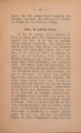 Ueber die geistliche Lesung.