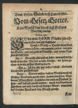 Vom Ersten Stücke deß Catechismi.