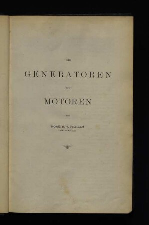 Die Generatoren und Motoren