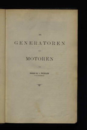 Die Generatoren und Motoren