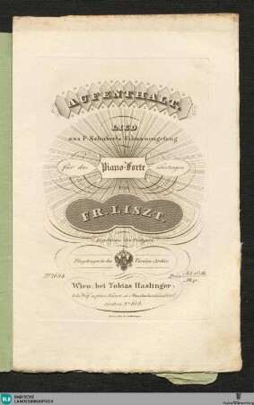 Aufenthalt : Lied aus F. Schubert's Schwanengesang