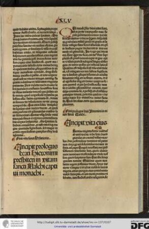 Incipit vita eius.