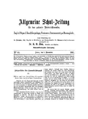 Gelegentliches über Gymnasialpädagogik