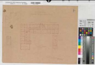 Münster (Münster) Verwaltungsgebäude der Westfälischen Heimstätte Grundriß 2. Obergeschoß 1929 1 : 200 41 x 54 Pause Wohnungsgesellschaft Münsterland