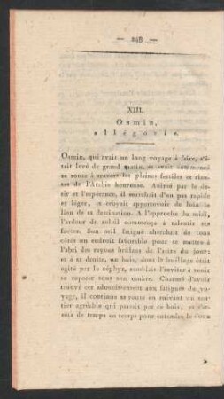 XIII. Osmin, allégorie.