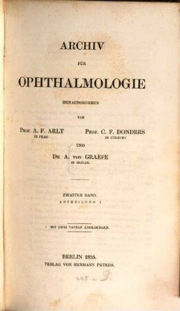 Archiv für Ophthalmologie. 2, 2. 1855/56