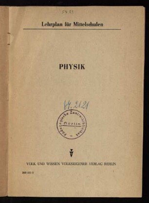 1955: Physik : [9. Klasse] : [9. Klasse]