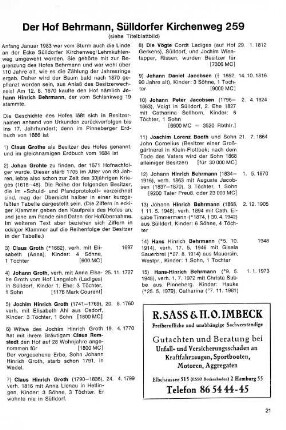 Der Hof Behrmann, Sülldorfer Kirchenweg 259 : (siehe Titelblatt)