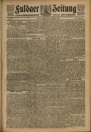 Zweite Ausgabe vom Montag, den 30. August 1909.