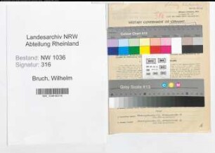 Entnazifizierung Wilhelm Vom Bruch , geb. 17.06.1898 (Steiger)