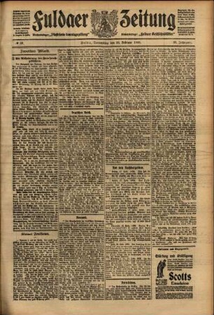 Zweite Ausgabe vom Donnerstag, den 18. Februar 1909.