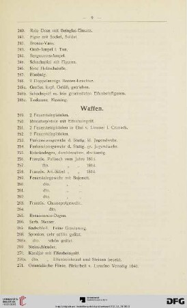 Waffen (Nr. 249-296)